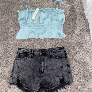 Blue She + Sky Crop Top (shorts not included)